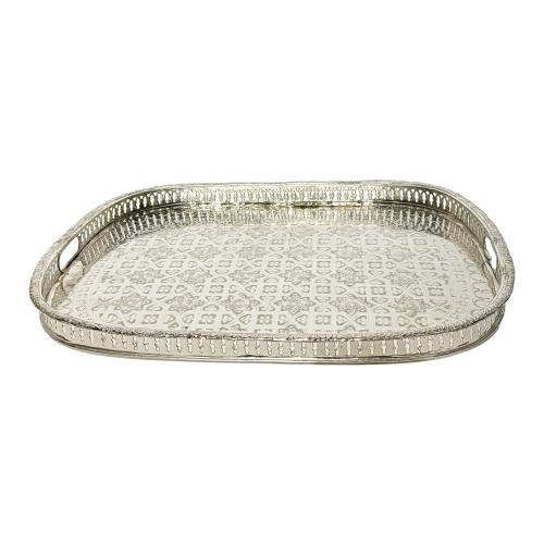 BANDEJA EN METAL PLATEADO DEL ÚLTIMO TERCIO DE SIGLO XX