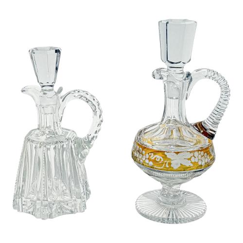 DOS VINAGRERAS EN CRISTAL DE MEDIADOS DEL S.XX