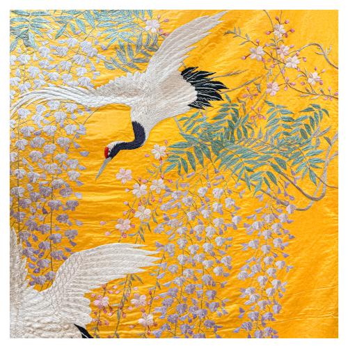 CUBRECAMA ORIENTAL EN SEDA DE FINALES DEL SIGLO XX