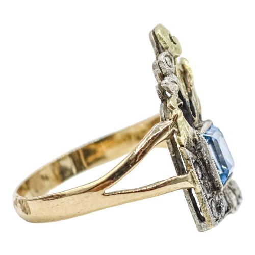 SORTIJA CON ESPINELA AZUL DEL LOS AÑOS 30-40