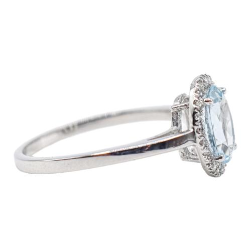 ANILLO ROSETÓN CON AGUAMARINA