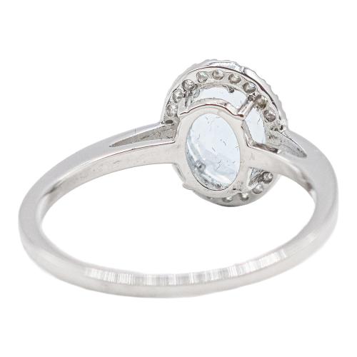 ANILLO ROSETÓN CON AGUAMARINA