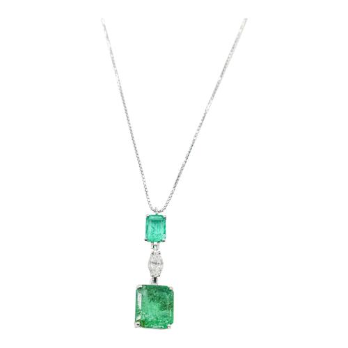COLGANTE CON ESMERALDAS Y DIAMANTES