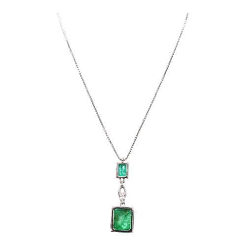 COLGANTE CON ESMERALDAS Y DIAMANTES