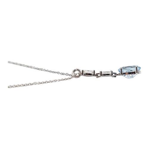 COLGANTE CON DIAMANTES Y AGUAMARINA
