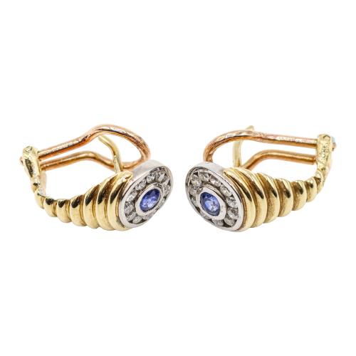PENDIENTES CON ZAFIROS Y BRILLANTES