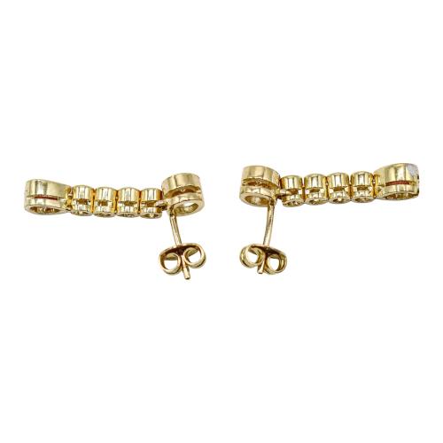 PENDIENTES LARGOS CON BRILLANTES Y RUBÍES