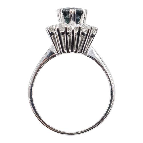 ANILLO ROSETÓN CON ZAFIRO Y BRILLANTES