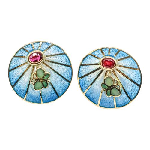 PENDIENTES CON ESMALTES Y RUBÍES