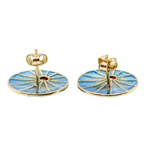 PENDIENTES CON ESMALTES Y RUBÍES