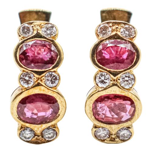 PENDIENTES CON RUBÍES Y BRILLANTES