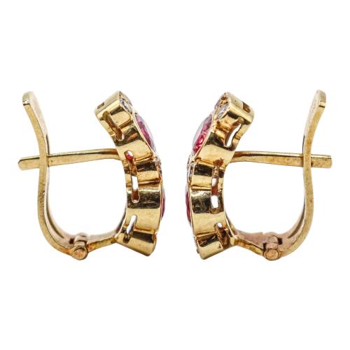PENDIENTES CON RUBÍES Y BRILLANTES