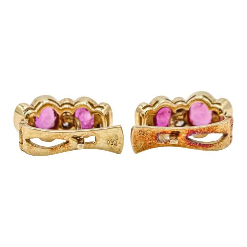 PENDIENTES CON RUBÍES Y BRILLANTES