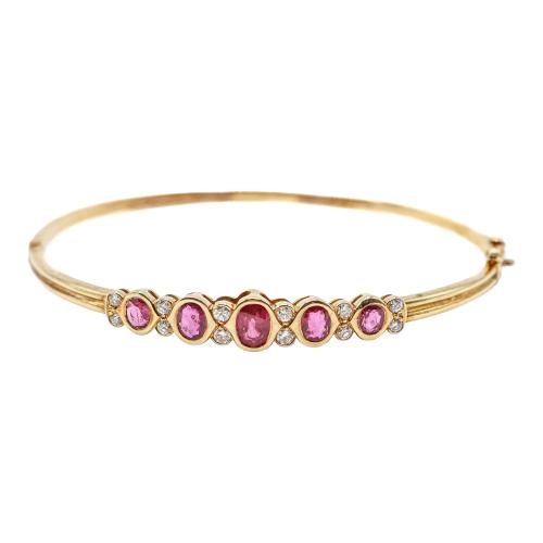 PULSERA ESCLAVA CON RUBÍES Y BRILLANTES