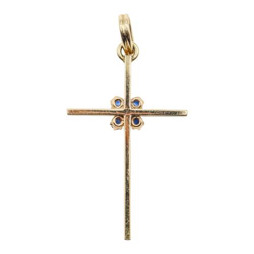 CRUZ COLGANTE CON ZAFIROS Y DIAMANTE