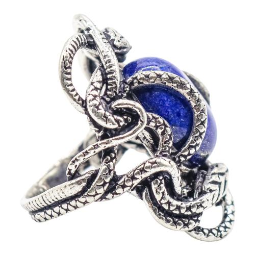ANILLO CON SERPIENTES Y LAPISLÁZULI