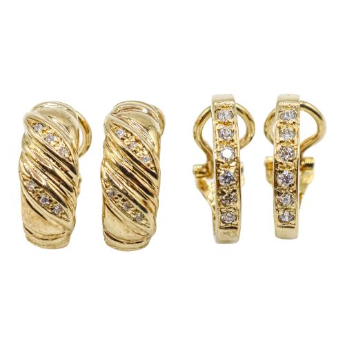 DOS PARES DE PENDIENTES DE PLATA CON CIRCONITAS