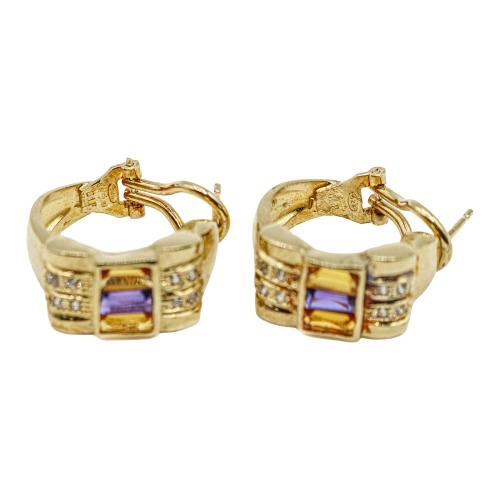 PENDIENTES DE PLATA CON CIRCONITAS DE COLOR