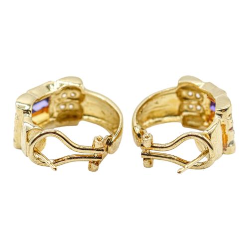 PENDIENTES DE PLATA CON CIRCONITAS DE COLOR