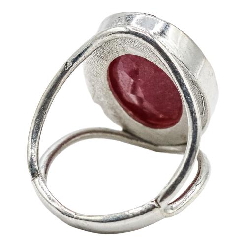 ANILLO DE PLATA CON RAIZ DE RUBÍ