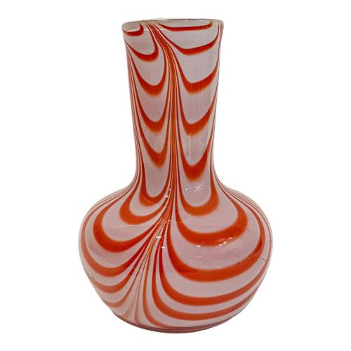 JARRÓN EN CRISTAL SOPLADO Y OPALINA DE MEDIADOS DE S. XX