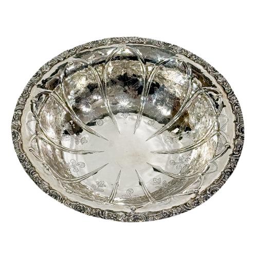 JARRA Y JOFAINA DE PLATA DE SEGUNDA MITAD DE SIGLO XIX