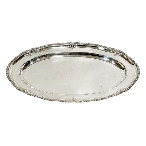 BANDEJA OVALADA DE PLATA DEL PRIMER TERCIO DE S. XX 