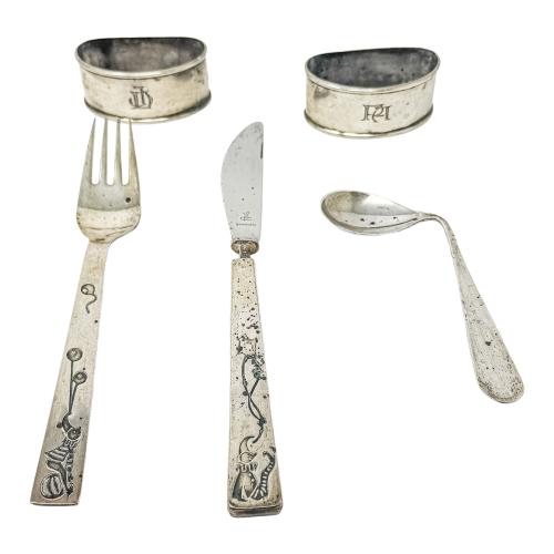 CONJUNTO DE PIEZAS DE PLATA DEL ÚLTIMO CUARTO DEL S.XX