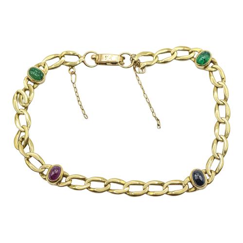 PULSERA CON ESMERALDAS, ZAFIROS Y RUBÍES