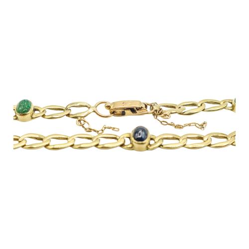 PULSERA CON ESMERALDAS, ZAFIROS Y RUBÍES