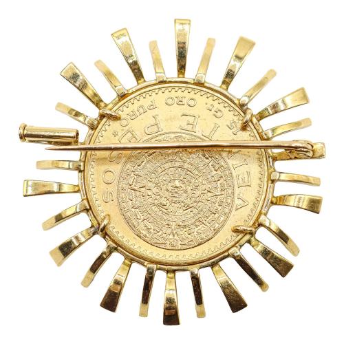 BROCHE CON MONEDA, DE LOS AÑOS 60