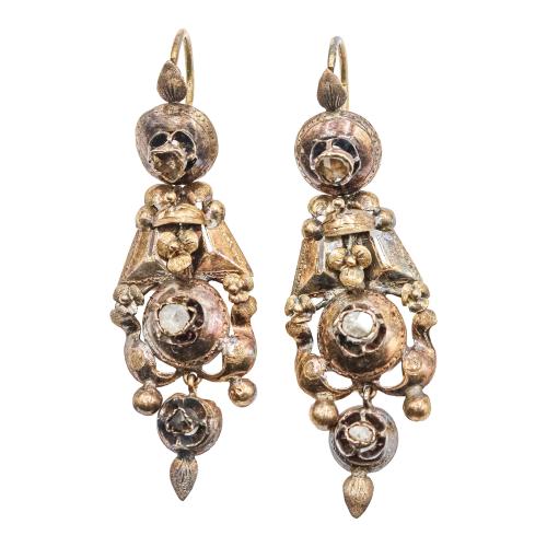 PENDIENTES CON DIAMANTES DEL S.XIX