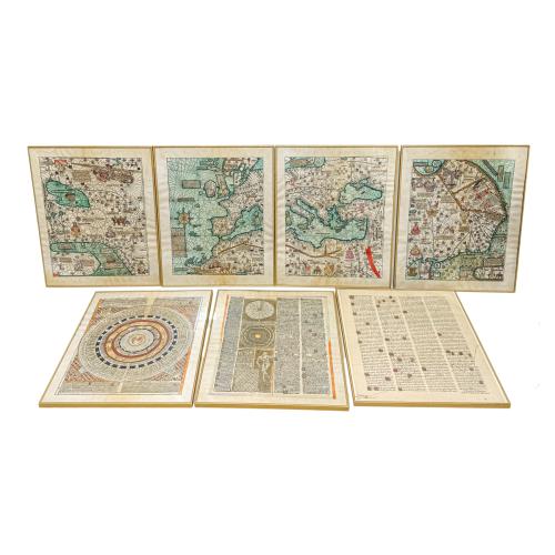 COLECCIÓN DE 6 MAPAS FACSIMIL DE ABRAHAM CRESQUES