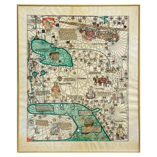 COLECCIÓN DE 6 MAPAS FACSIMIL DE ABRAHAM CRESQUES