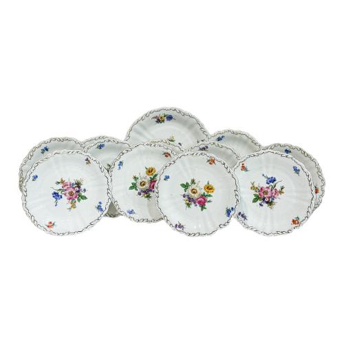 JUEGO DE POSTRE DE PORCELANA HISPANIA DE MEDIADOS S. XX