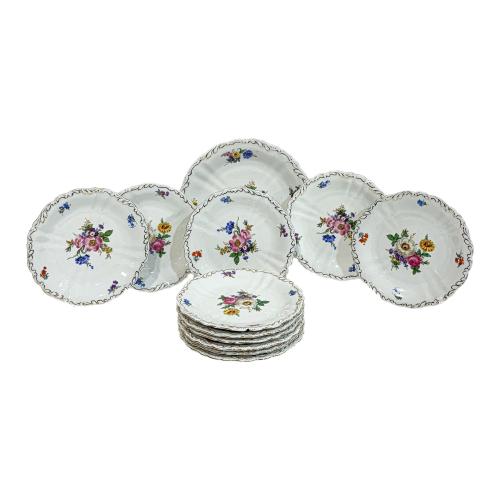 JUEGO DE POSTRE DE PORCELANA HISPANIA DE MEDIADOS S. XX