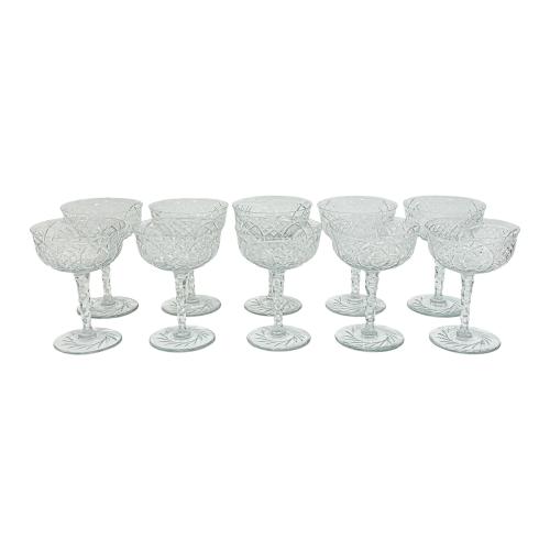 CONJUNTO DE 10 COPAS DE CHAMPAGNE DE MEDIADOS DEL S.XX