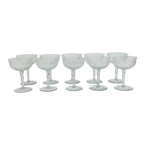 CONJUNTO DE 10 COPAS DE CHAMPAGNE DE MEDIADOS DEL S.XX