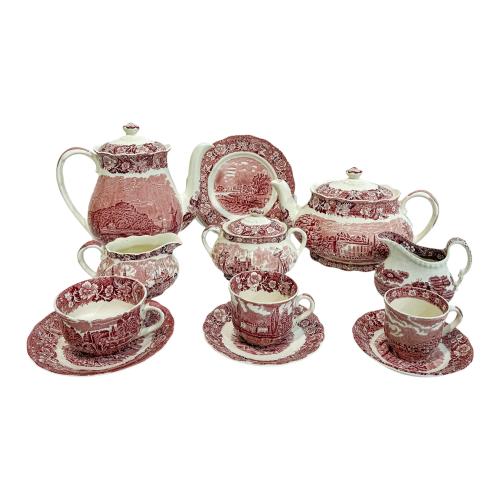 JUEGO DE TÉ Y CAFÉ DE LOZA INGLESA STAFFORDSHIRE AÑOS 60