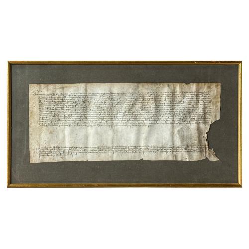 DOCUMENTO MANUSCRITO SOBRE PERGAMINO S. XV