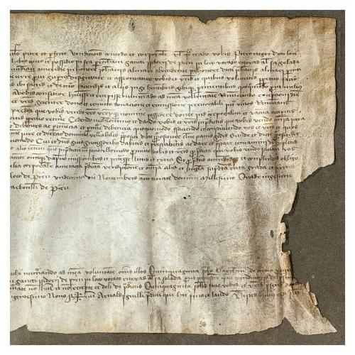 DOCUMENTO MANUSCRITO SOBRE PERGAMINO S. XV