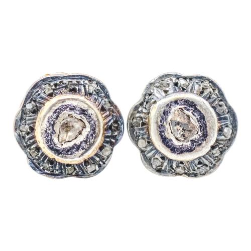 PENDIENTES ROSETÓN CON DIAMANTES 