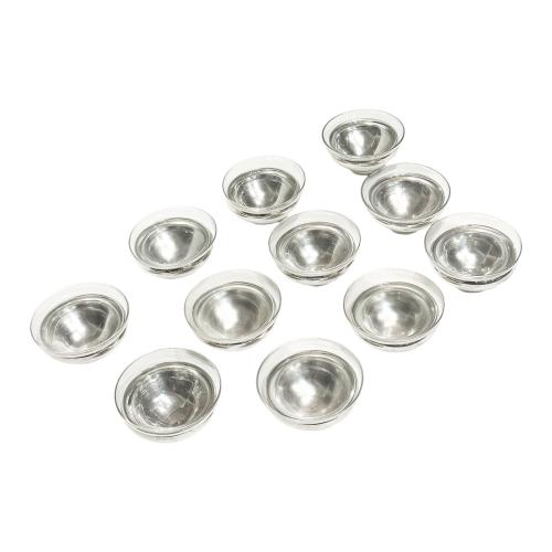 CONJUNTO DE BOLES EN PLATA Y CRISTAL 