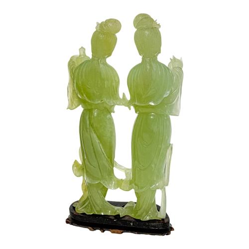 FIGURAS ORIENTALES TALLADAS EN JADE DEL ÚLTIMO TERCIO S. XX