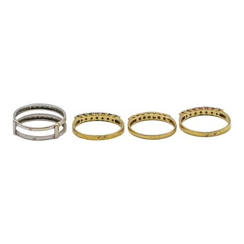 JUEGO DE ANILLOS INTECAMBIABLES CON PIEDRAS DE COLOR