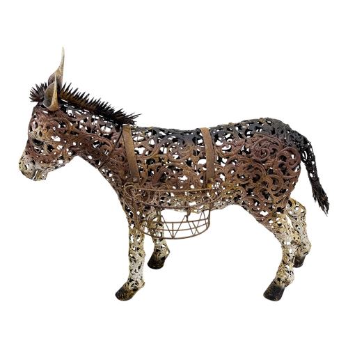 FIGURA DE BURRO CON ALFORJAS DE FINALES DES. XX