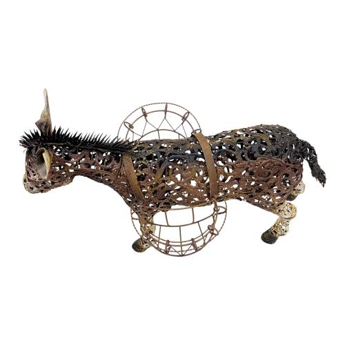FIGURA DE BURRO CON ALFORJAS DE FINALES DES. XX