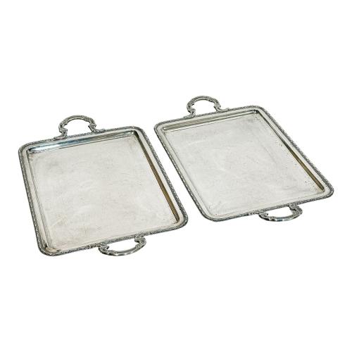 DOS PEQUEÑAS BANDEJITAS EN PLATA DEL PRIMER TERCIO S.XX
