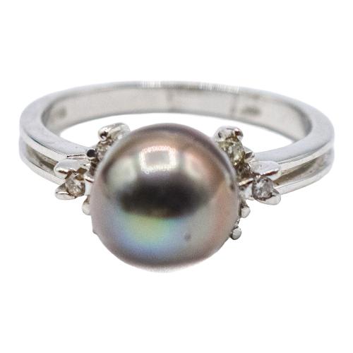 ANILLO CON PERLA Y BRILLANTES