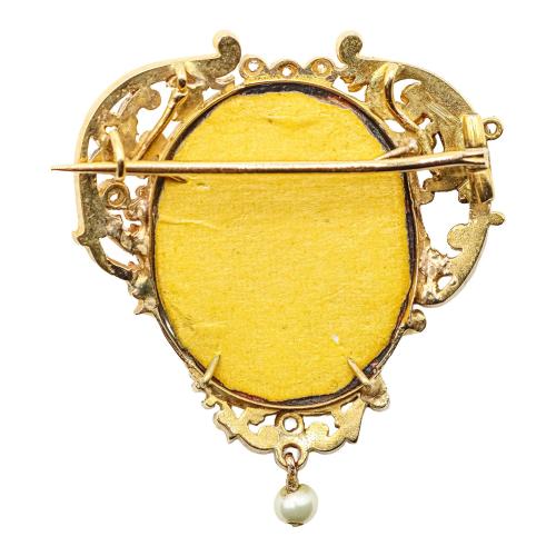 BROCHE CON ESMALTE DEL S.XIX